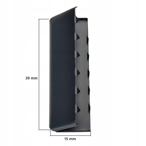 Końcówka zakończenie metalowe do paska taśmy 40 mm czarny mat 10 sztuk