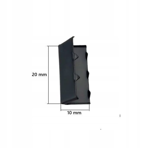 Końcówka zakończenie metalowe do paska taśmy 20 mm czarny mat 10 sztuk