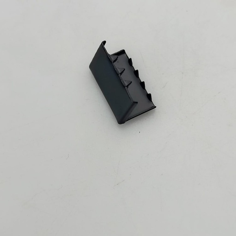 Końcówka zakończenie metalowe do paska taśmy 15 mm czarny mat 10 sztuk