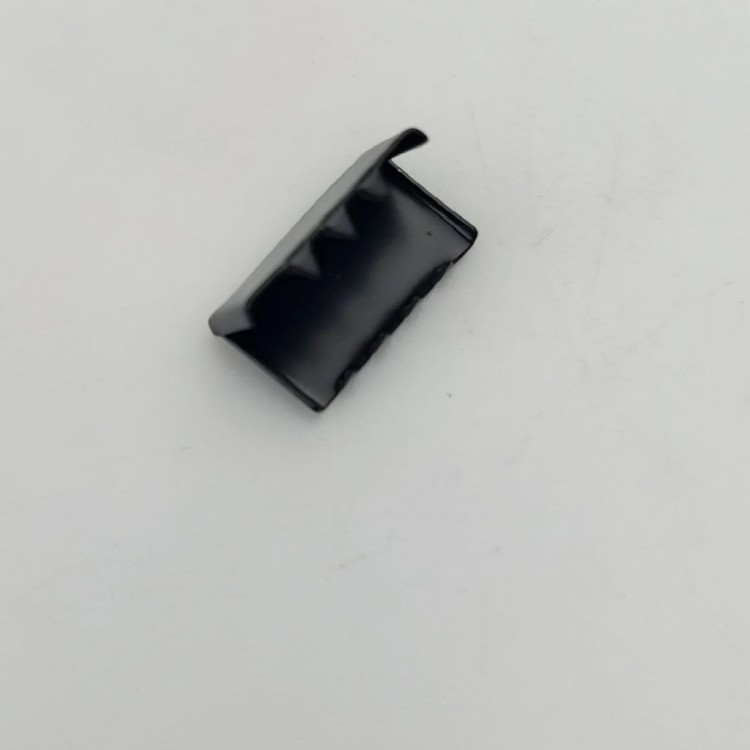 Końcówka zakończenie metalowe do paska taśmy 15 mm czarny mat 10 sztuk