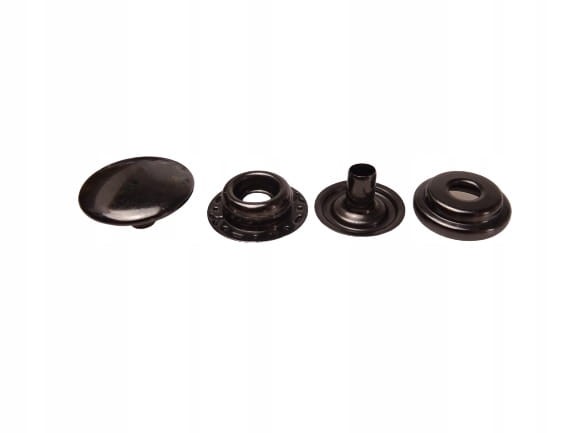 Napy zatrzaski metalowe kaletnicze 12,5mm 50 szt czarny nikiel