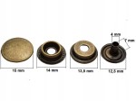 Napy zatrzaski metalowe kaletnicze 15 mm 50 szt.
