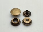 Napy zatrzaski standard kaletnicze szewskie 15 mm stare złoto 10 sztuk