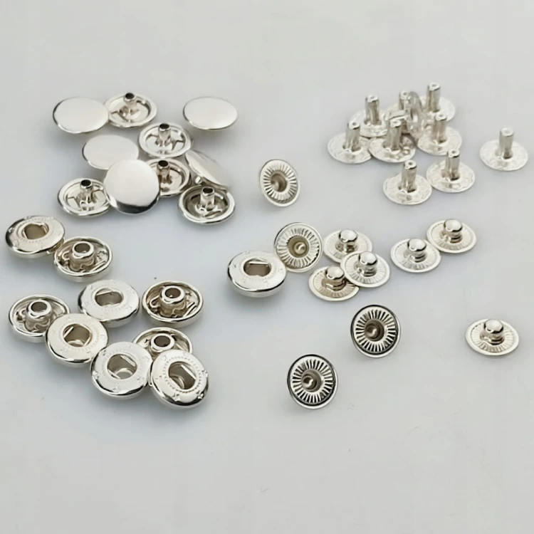 Napy zatrzaski Alfa nierdzewne kaletnicze 12,5 mm srebrne 10 sztuk