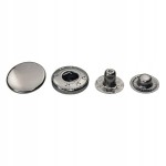 Napy zatrzaski metalowe ALFA NIERDZEWNE 15 mm 50 sztuk czarny nikiel