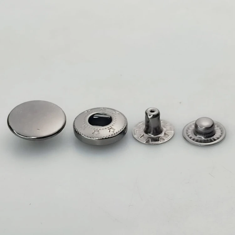 Napy zatrzaski metalowe ALFA NIERDZEWNE 15 mm 50 sztuk czarny nikiel