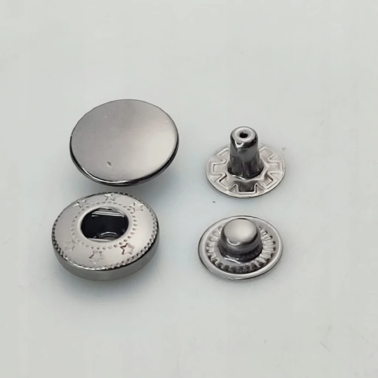 Napy zatrzaski metalowe ALFA NIERDZEWNE 15 mm 50 sztuk czarny nikiel