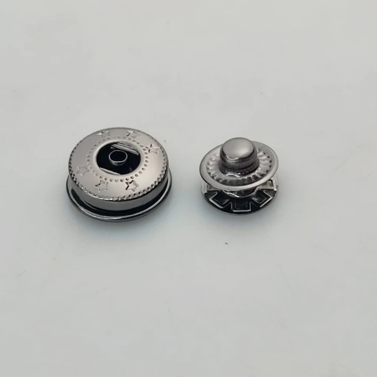 Napy zatrzaski metalowe ALFA NIERDZEWNE 15 mm 50 sztuk czarny nikiel