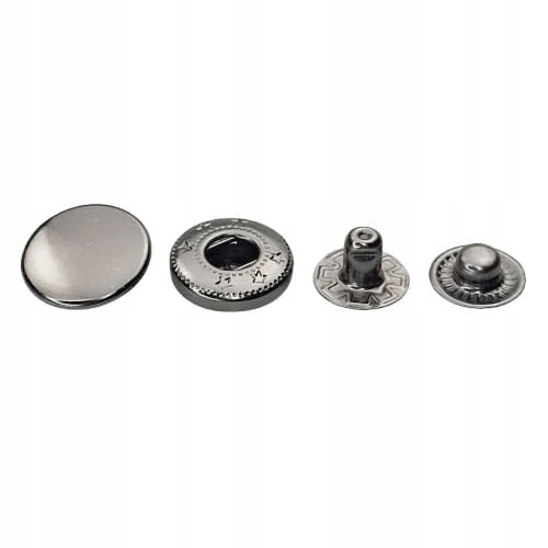 Napy zatrzaski metalowe ALFA NIERDZEWNE 15 mm 10 sztuk czarny nikiel