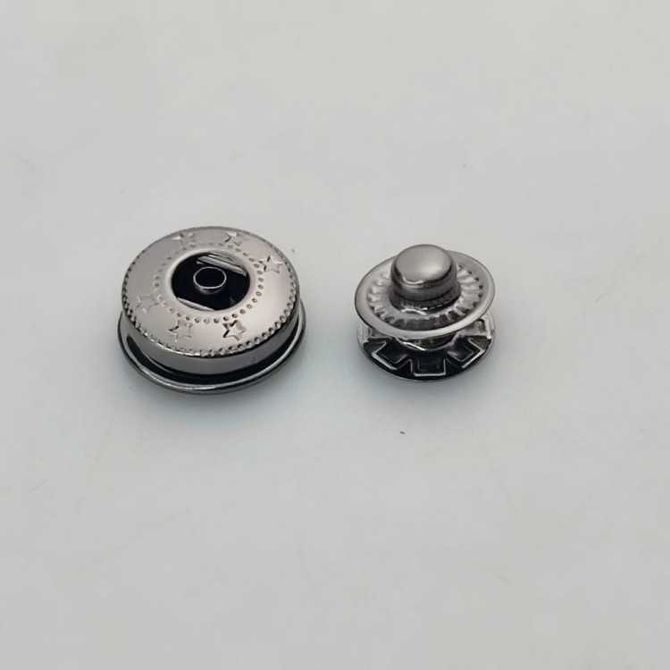 Napy zatrzaski metalowe ALFA NIERDZEWNE 15 mm 10 sztuk czarny nikiel