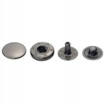 Napy zatrzaski metalowe ALFA NIERDZEWNE 10 mm 50 sztuk czarny nikiel