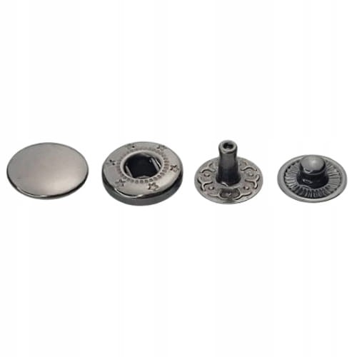 Napy zatrzaski metalowe ALFA NIERDZEWNE 10 mm 50 sztuk czarny nikiel