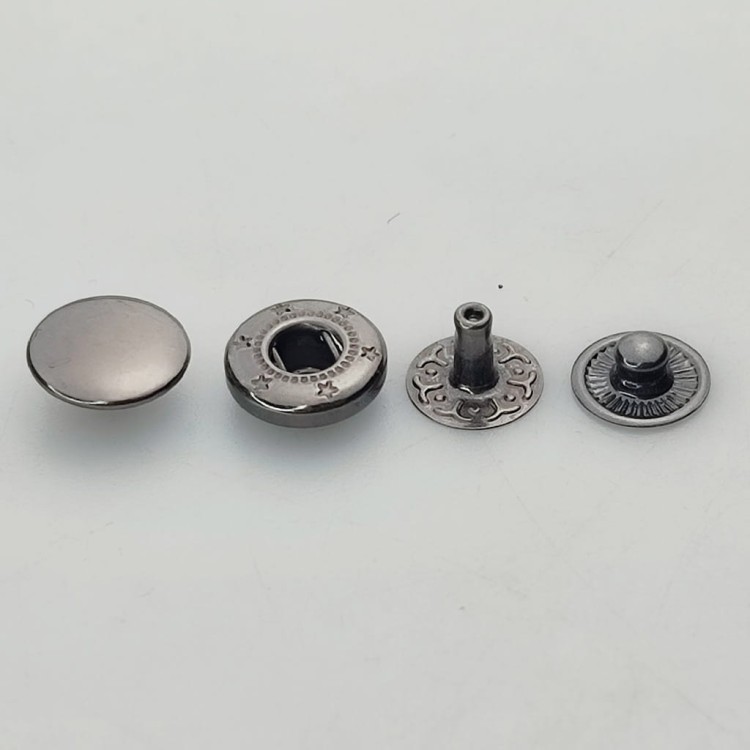 Napy zatrzaski metalowe ALFA NIERDZEWNE 10 mm 50 sztuk czarny nikiel