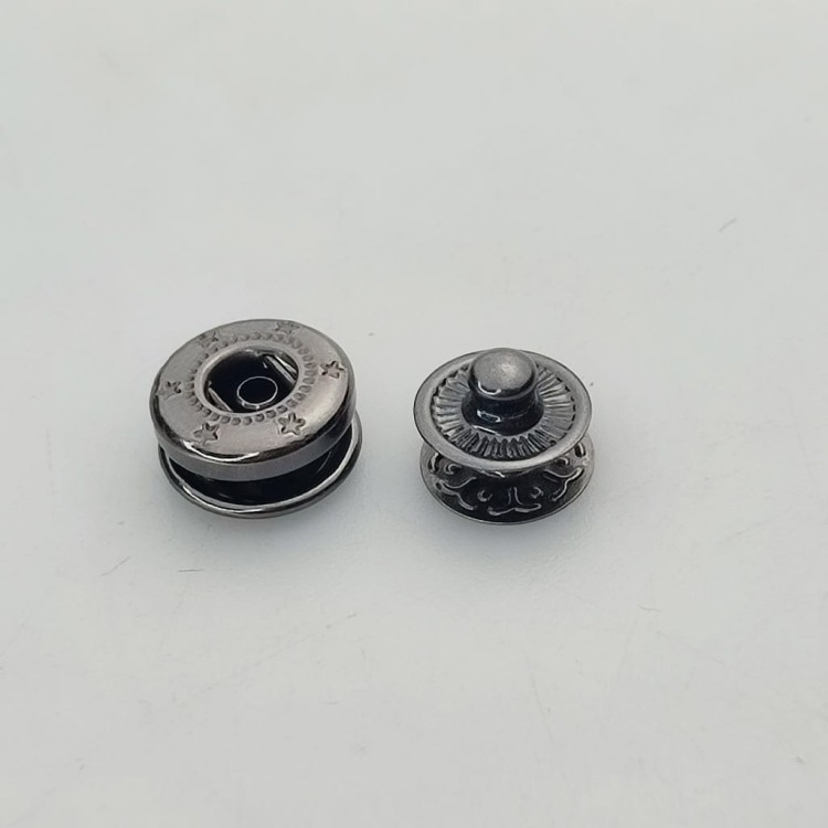 Napy zatrzaski metalowe ALFA NIERDZEWNE 10 mm 50 sztuk czarny nikiel