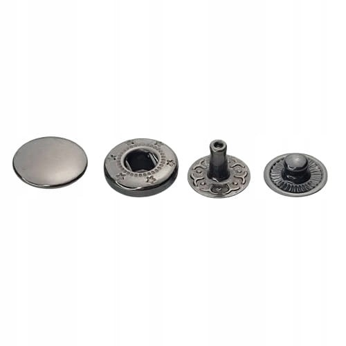 Napy zatrzaski metalowe ALFA NIERDZEWNE 10 mm 10 sztuk czarny nikiel