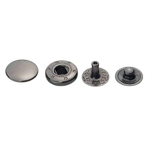 Napy zatrzaski metalowe ALFA NIERDZEWNE 10 mm 10 sztuk czarny nikiel