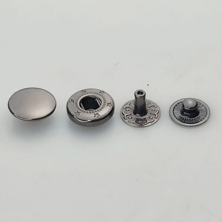 Napy zatrzaski metalowe ALFA NIERDZEWNE 10 mm 10 sztuk czarny nikiel