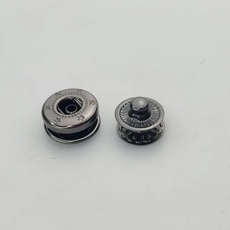 Napy zatrzaski metalowe ALFA NIERDZEWNE 10 mm 10 sztuk czarny nikiel
