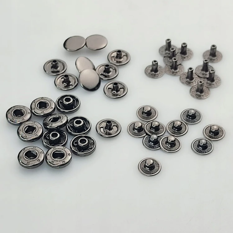 Napy zatrzaski metalowe ALFA NIERDZEWNE 10 mm 10 sztuk czarny nikiel