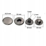 Napy zatrzaski Alfa nierdzewne kaletnicze 12,5 mm czarny nikiel 50 sztuk