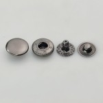 Napy zatrzaski Alfa nierdzewne kaletnicze 12,5 mm czarny nikiel 10 sztuk