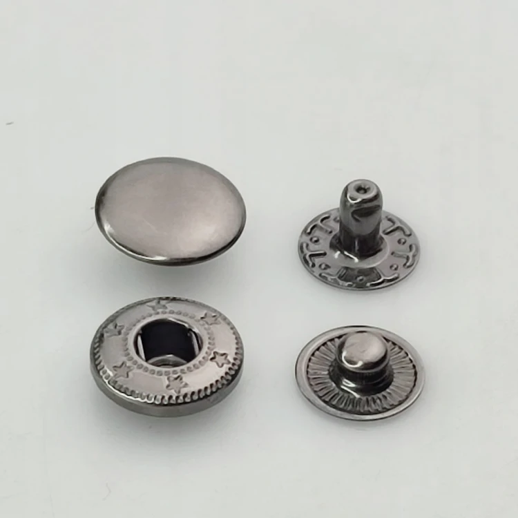 Napy zatrzaski Alfa nierdzewne kaletnicze 12,5 mm czarny nikiel 10 sztuk