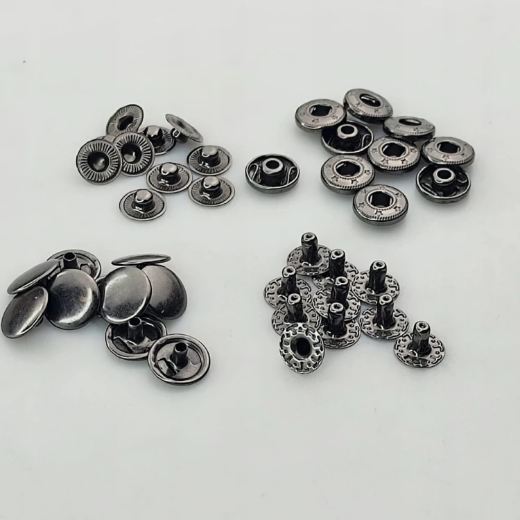 Napy zatrzaski Alfa nierdzewne kaletnicze 12,5 mm czarny nikiel 10 sztuk