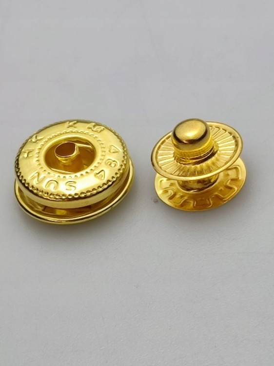 Napy Alfa zatrzaski kaletnicze 15 mm / 50 sztuk żółty złoty