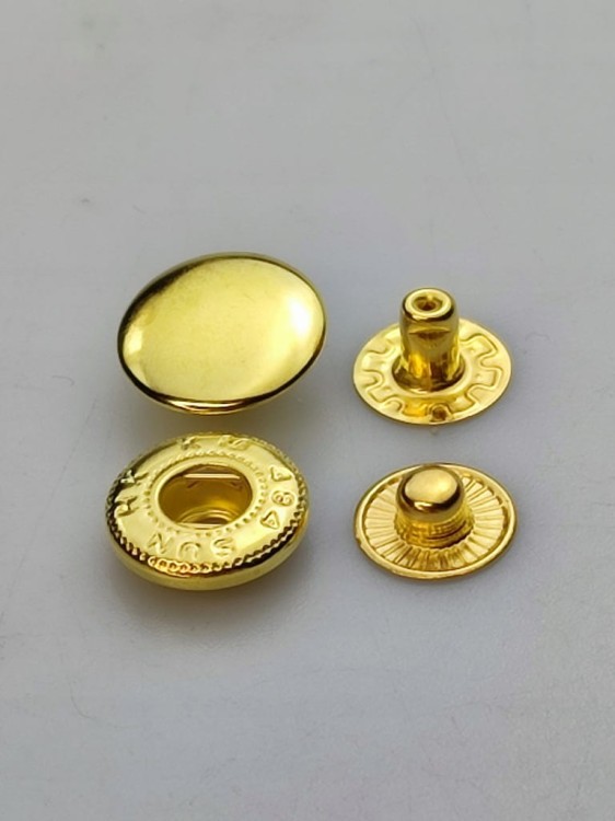 Napy Alfa zatrzaski kaletnicze 15 mm / 50 sztuk żółty złoty