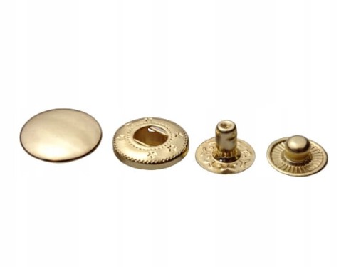 Napy zatrzaski Alfa kaletnicze 15 mm 10 sztuk złote