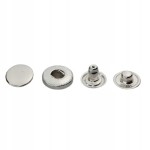 Napy zatrzaski metalowe ALFA NIERDZEWNE 10 mm 50 sztuk nikiel