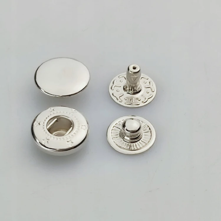 Napy zatrzaski metalowe ALFA NIERDZEWNE 10 mm 50 sztuk nikiel