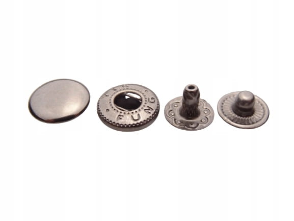 Napy zatrzaski kaletnicze ALFA 10 mm czarny nikiel 10 sztuk