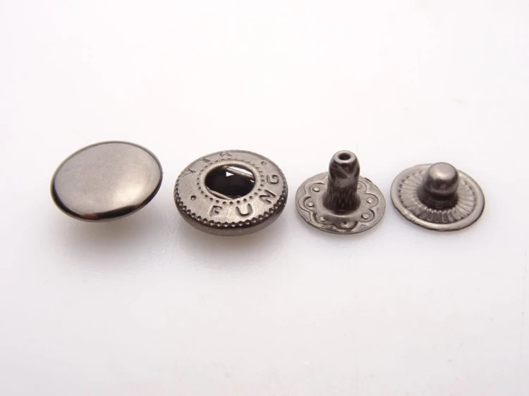 Napy zatrzaski kaletnicze ALFA 10 mm czarny nikiel 10 sztuk