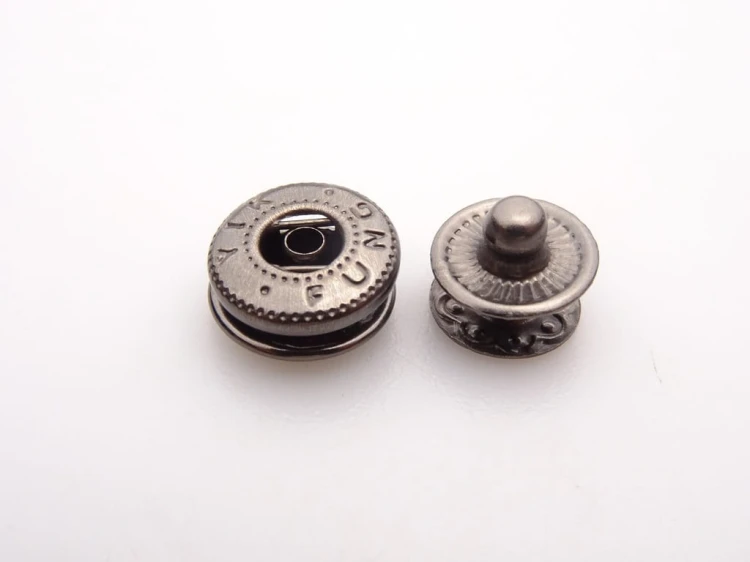 Napy zatrzaski kaletnicze ALFA 10 mm czarny nikiel 10 sztuk