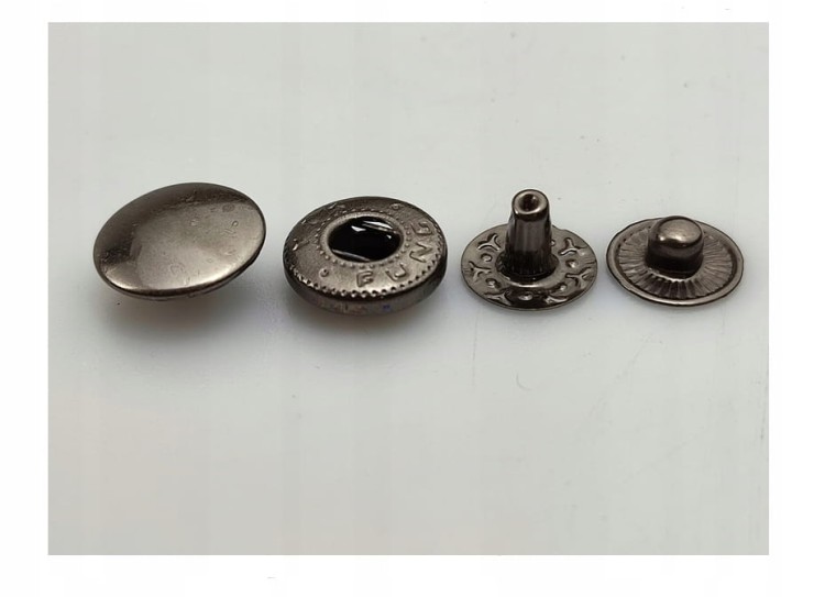 Napy zatrzaski ALFA kaletnicze 12,5 mm 10 sztuk czarne