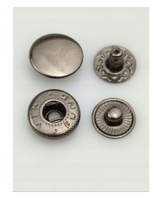 Napy zatrzaski ALFA kaletnicze 12,5 mm 10 sztuk czarne