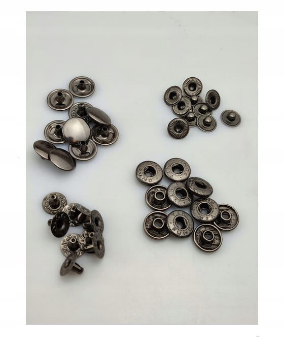 Napy zatrzaski ALFA kaletnicze 12,5 mm 10 sztuk czarne