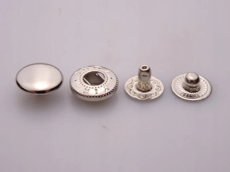 Napy zatrzaski kaletnicze Alfa 10 mm nikiel 10 sztuk