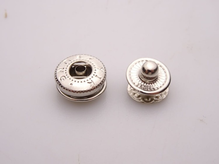 Napy zatrzaski kaletnicze Alfa 10 mm nikiel 50 sztuk