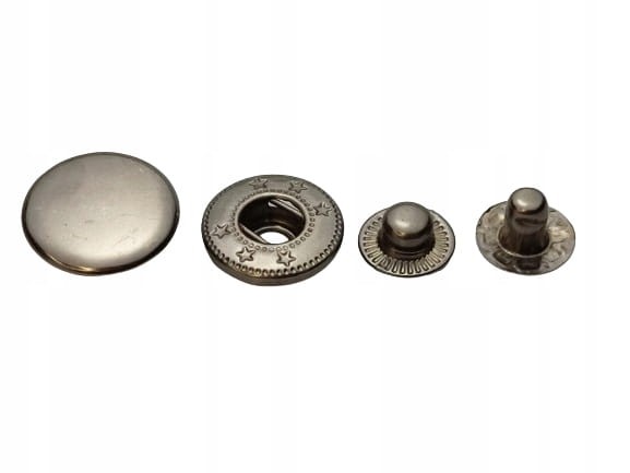Napy zatrzaski metalowe alfa 15 mm 10 sztuk czarny nikiel