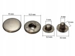 Napy zatrzaski metalowe alfa 15 mm 10 sztuk czarny nikiel