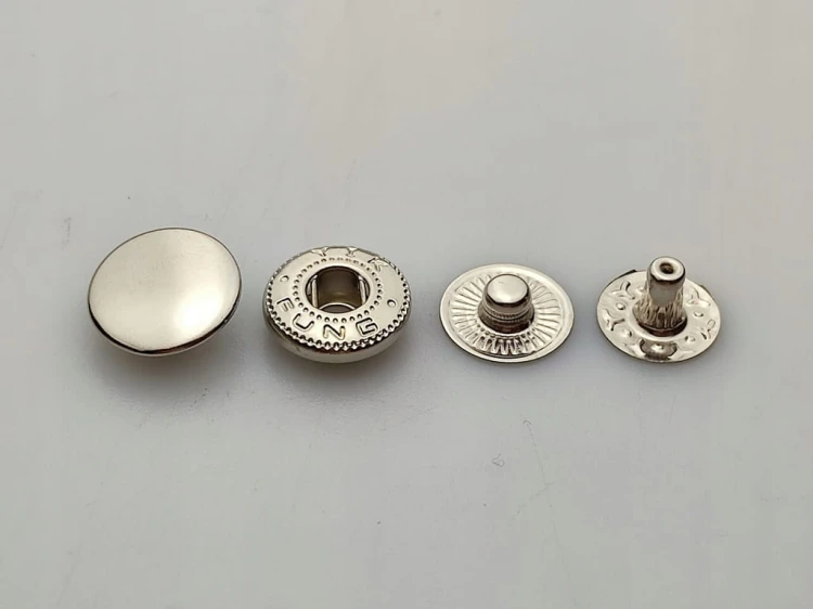 Napy zatrzaski Alfa kaletnicze 12,5 mm srebrne 10 sztuk