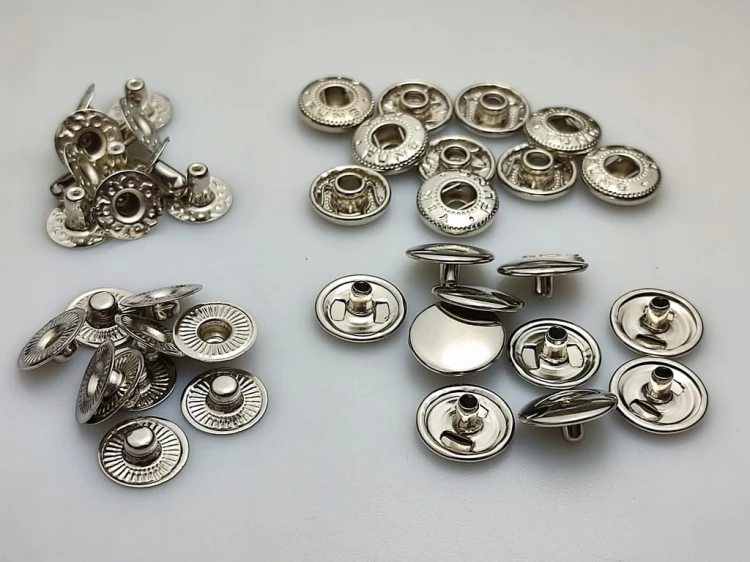 Napy zatrzaski Alfa kaletnicze 12,5 mm srebrne 10 sztuk