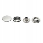 Napy zatrzaski standard metalowe kaletnicze 12,5 mm srebrne 50 sztuk