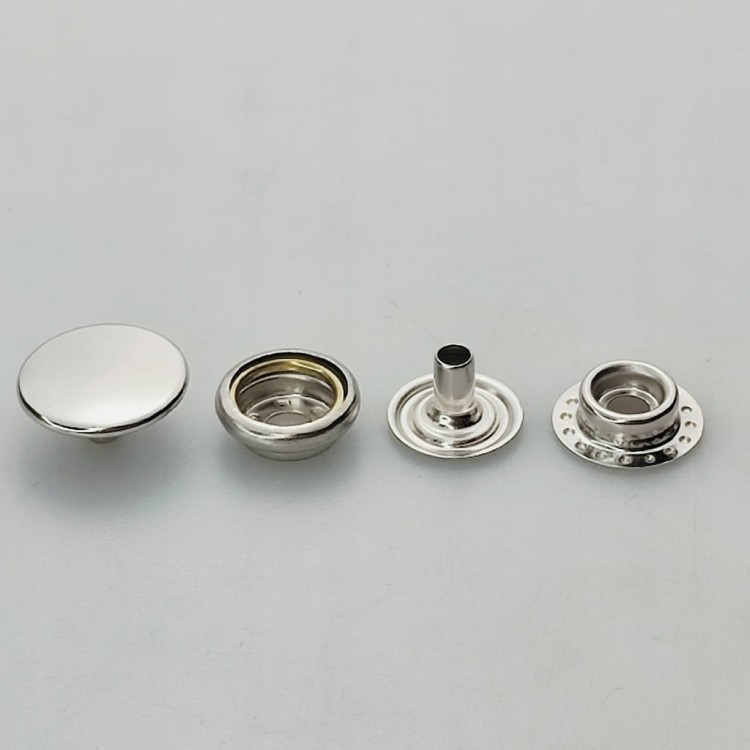Napy zatrzaski standard metalowe kaletnicze 12,5 mm srebrne 50 sztuk