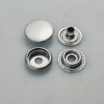 Napy zatrzaski standard metalowe kaletnicze 12,5 mm srebrne 50 sztuk