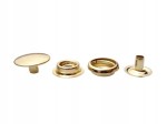 Napy zatrzaski metalowe kaletnicze standard 15 mm 10 sztuk złote