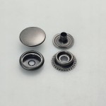 Napy zatrzaski kaletnicze nierdzewne 15 mm czarny nikiel 50 sztuk
