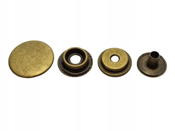 Napy zatrzaski Standard 17 mm 10 sztuk stare złoto